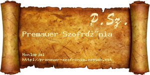 Premauer Szofrónia névjegykártya